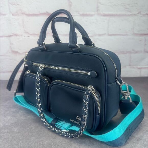 Michael Kors Elliot Utility Blue Women's Messenger Bag - Picture 1 of 11